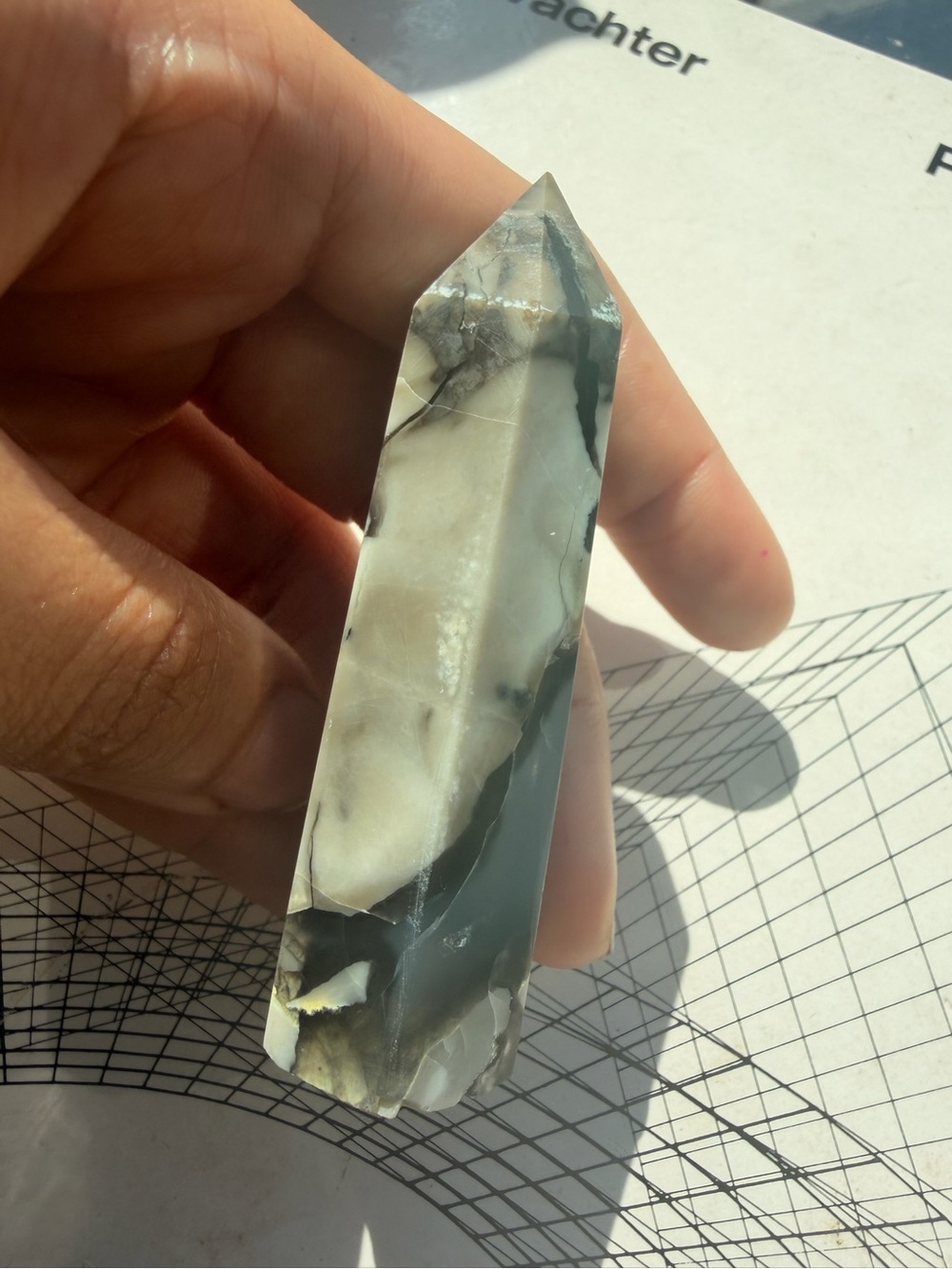 Black & White Dendritic Agate Tower | 3.25” Polished Crystal Point